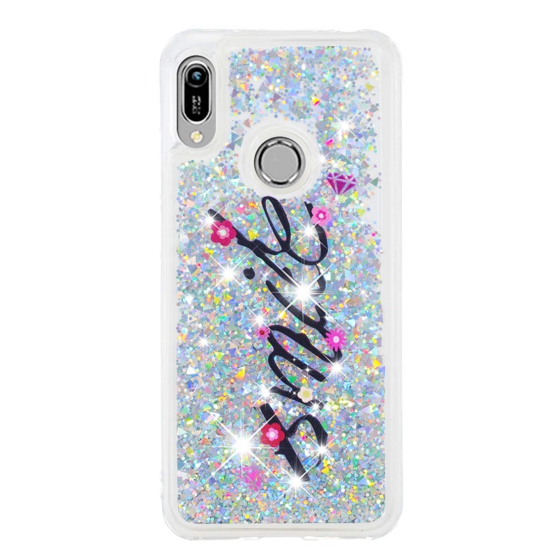 Huawei Y6 2019 Liquid Glitter Case -Smile